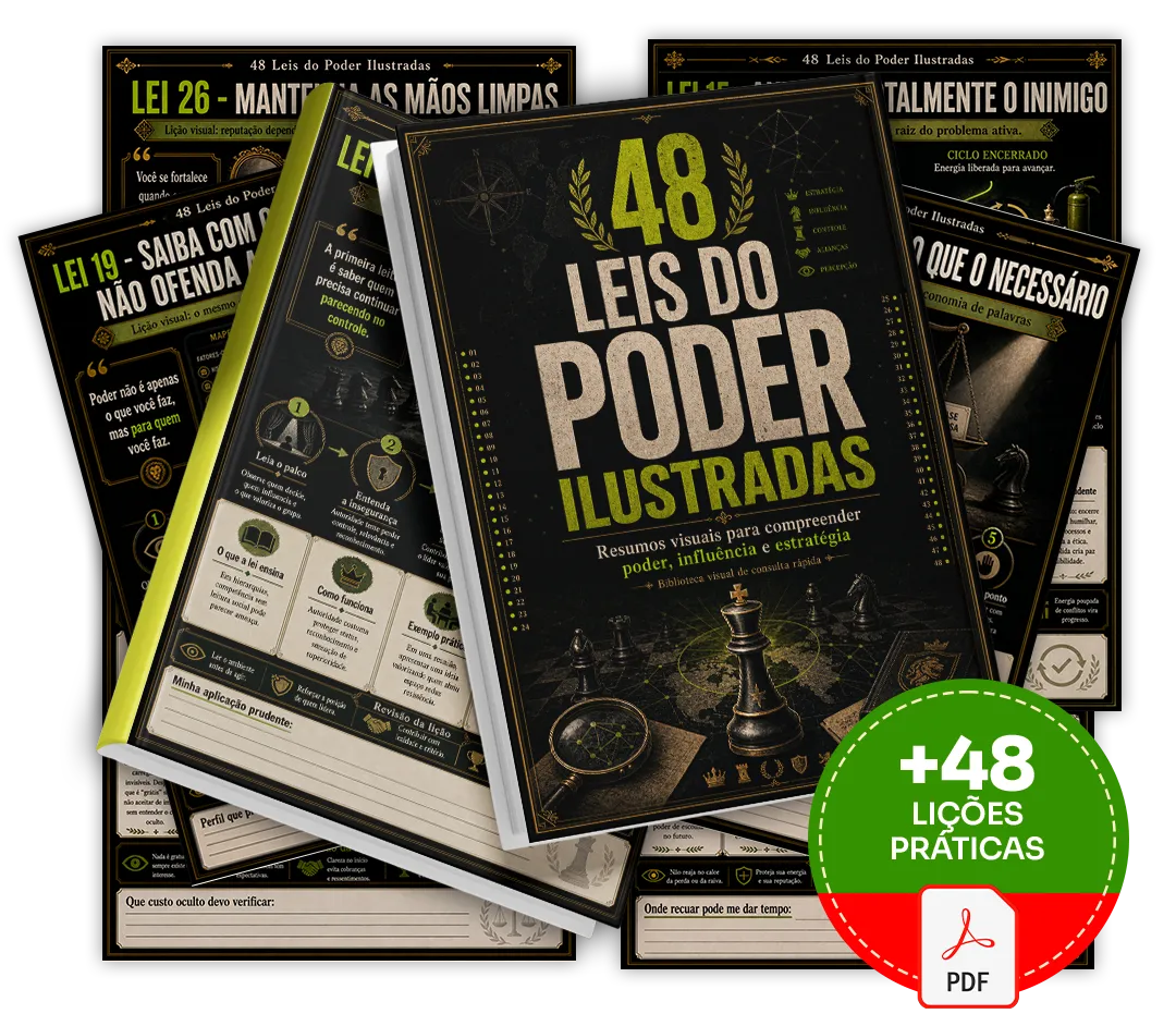 Mockup principal do 48 Leis do Poder Ilustradas
